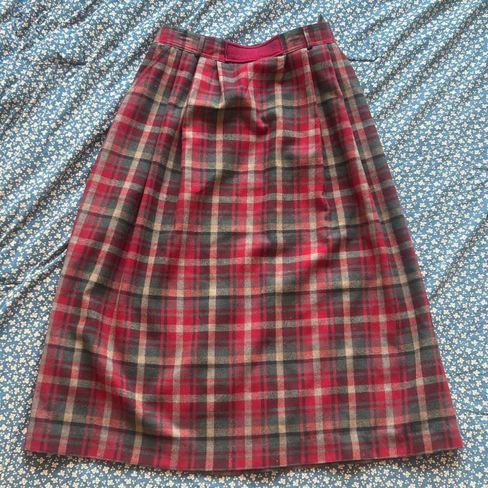 Plaid Wool Skirt Size 6